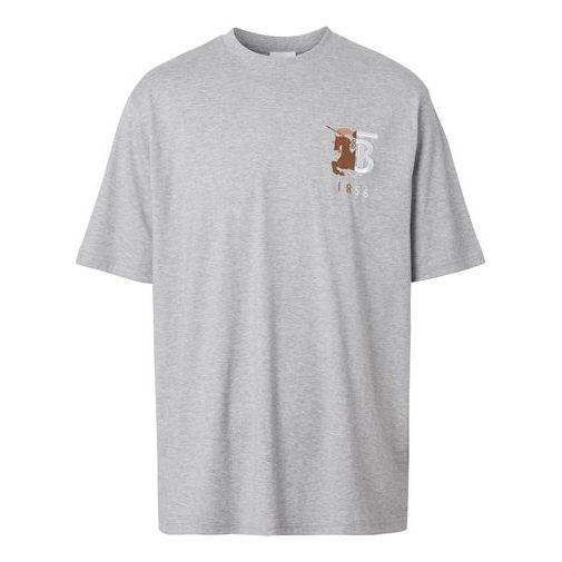 Тениска Burberry Puzzle Embroidery Logo Short Sleeve T-Shirt Сиво | 80256501