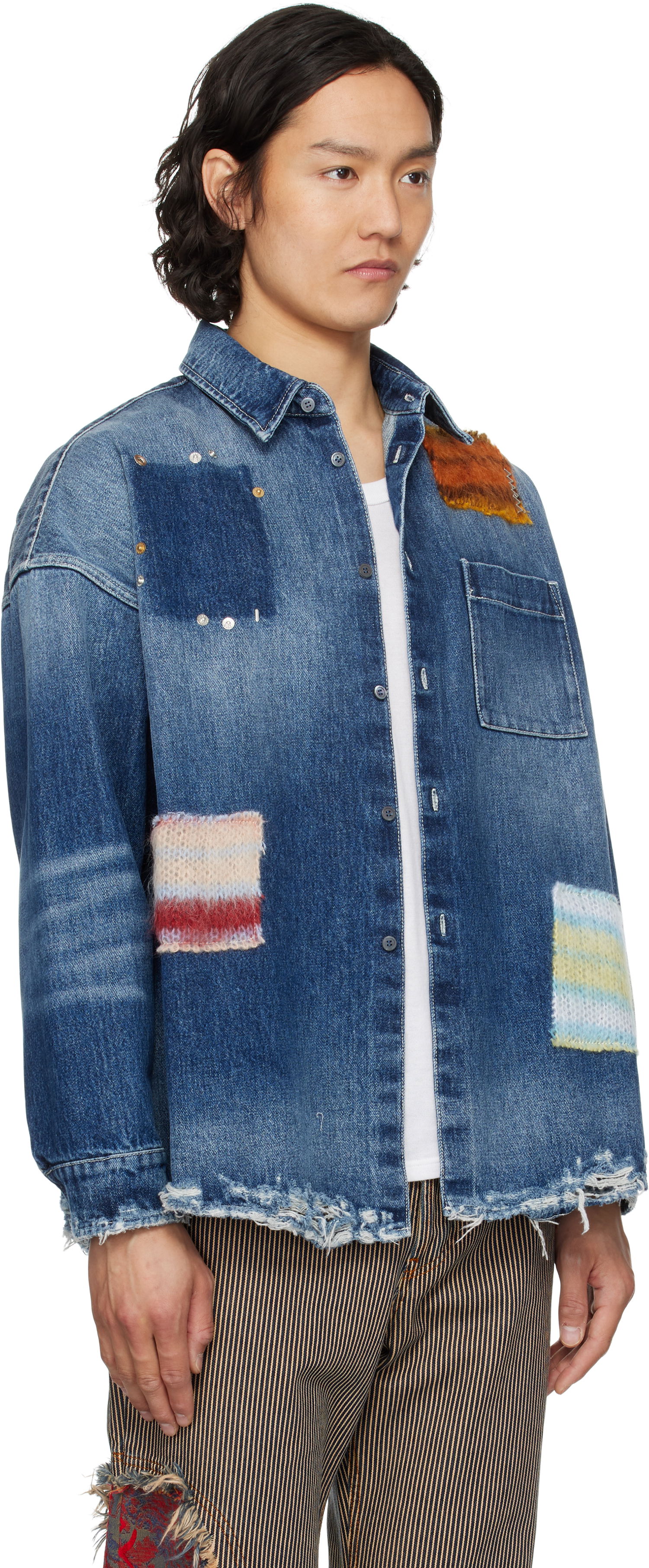 Риза Marni Marni Patched Denim Shirt Синьо | CUJU0061LX USCX01, 1