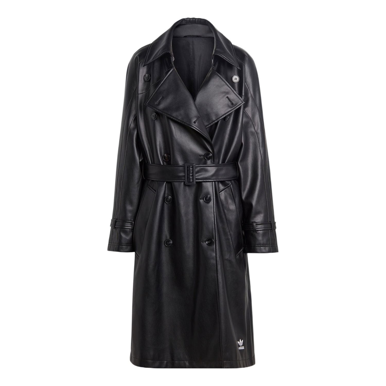 Тренчкот adidas Originals Adicolor Trefoil Faux Leather Trench Coat Черно | II6083, 0