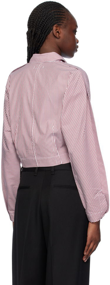 Риза rag & bone Morgan Striped Cropped Shirt Червено | WAW23HA0214621, 2