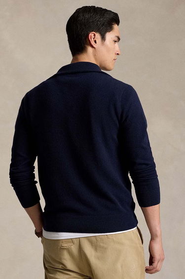 Пуловер Polo by Ralph Lauren Navy Blue Quarter-Zip Embroidered Sweater Синьо | 710946002, 1