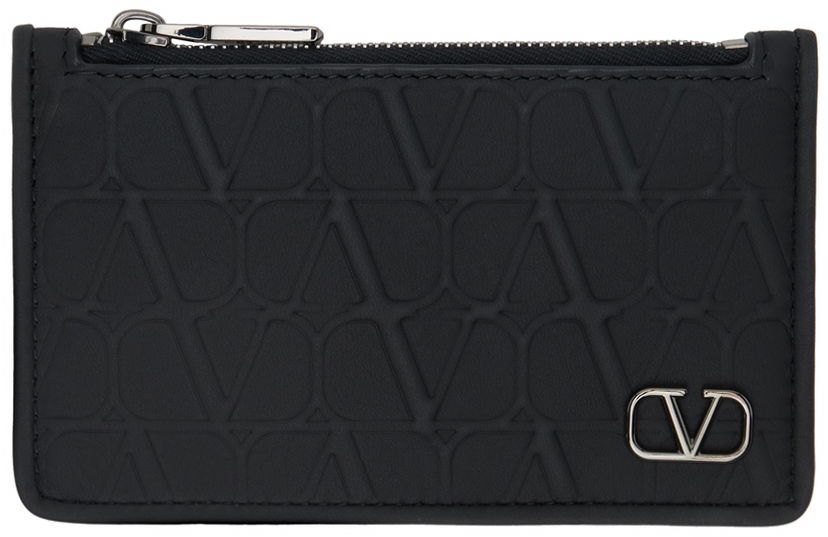 Портфейл Valentino Garavani Black Toile Iconographe Card Holder Черно | 4Y2P0540KXM