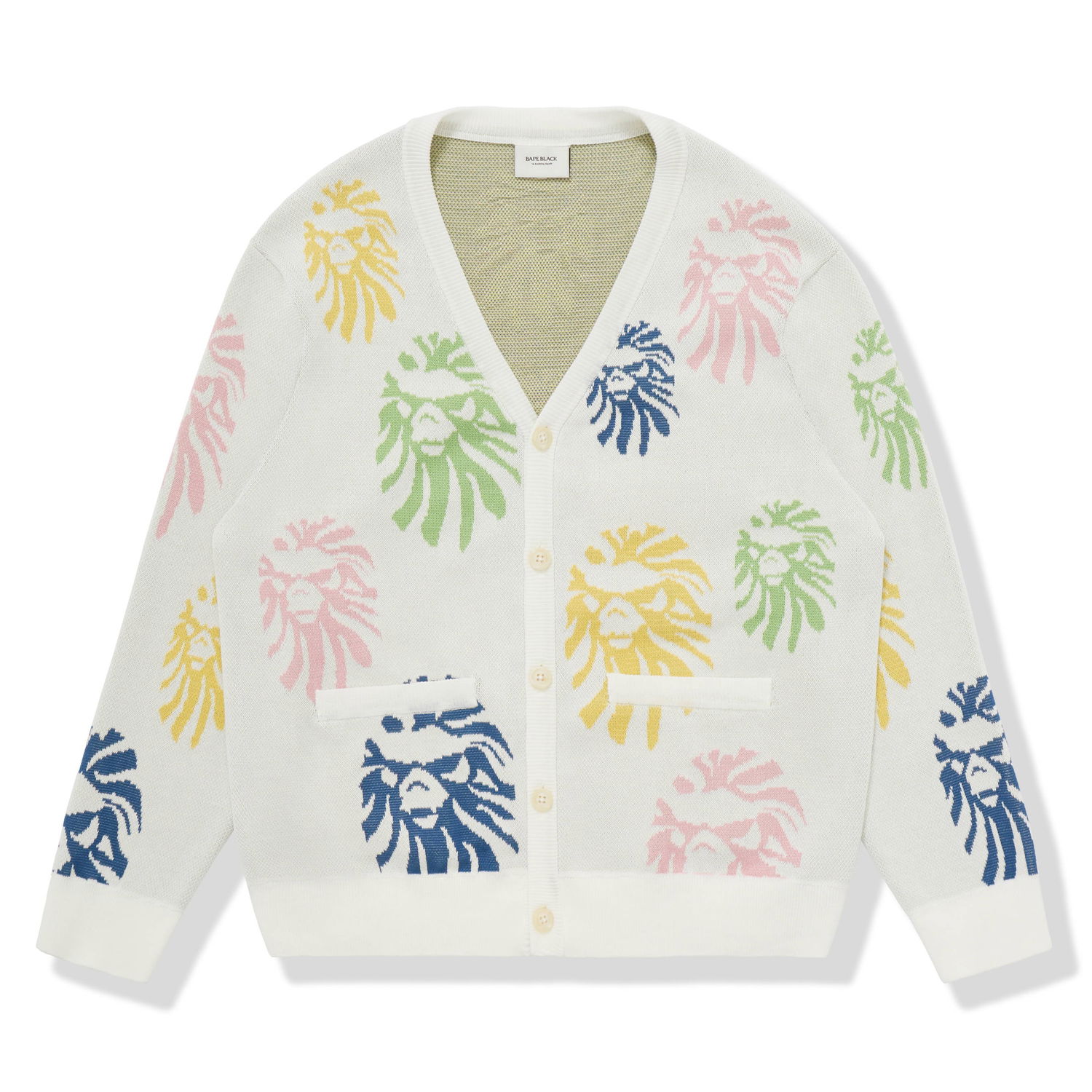 Пуловер BAPE BAPE BLACK Ape Head Cardigan White Многоцветен | 1I20-120-001 WH, 0