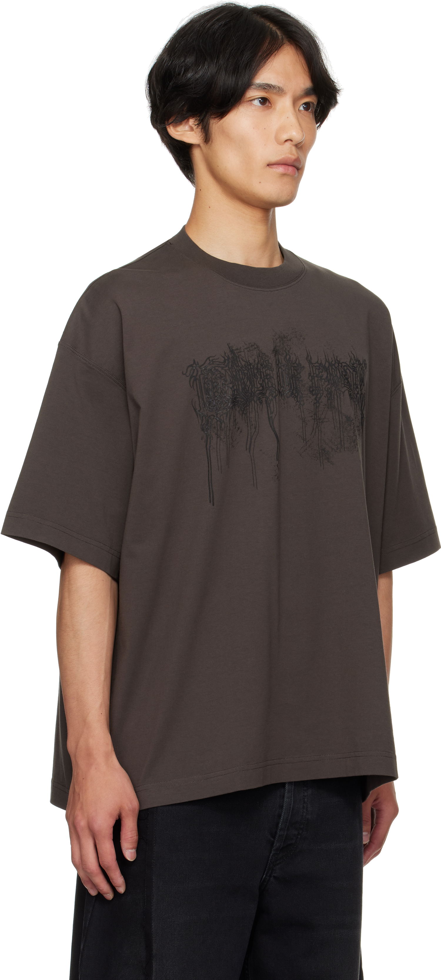 Тениска VETEMENTS Vetements Cradle of Filth Double Dripping Logo T-Shirt Кафяво | UCF76TR450C, 1
