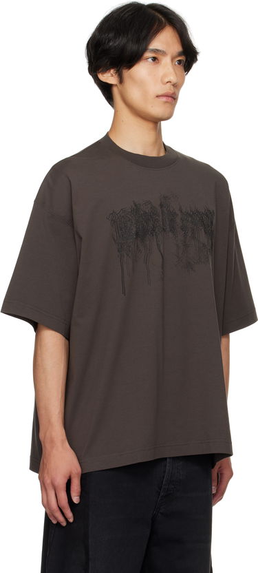 Тениска VETEMENTS Vetements Cradle of Filth Double Dripping Logo T-Shirt Кафяво | UCF76TR450C, 1