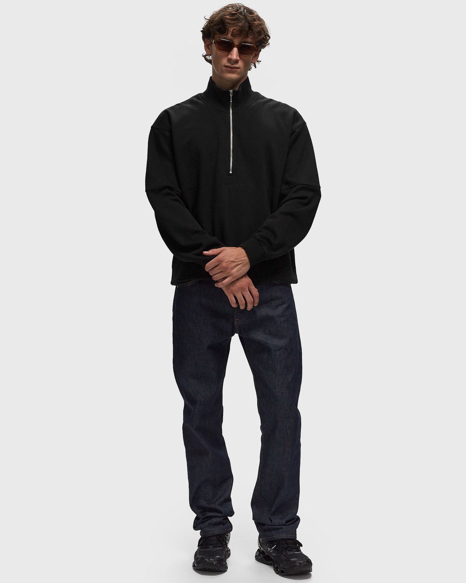 Суитчър EDWIN Koji Half Zip Sweat Half-Zips Черно | I032565-8967, 1
