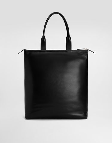 Голяма пазарска чанта Dolce & Gabbana Dolce & Gabbana Calfskin Nappa Leather Shopper Tote Черно | BM2415AF98480999, 3