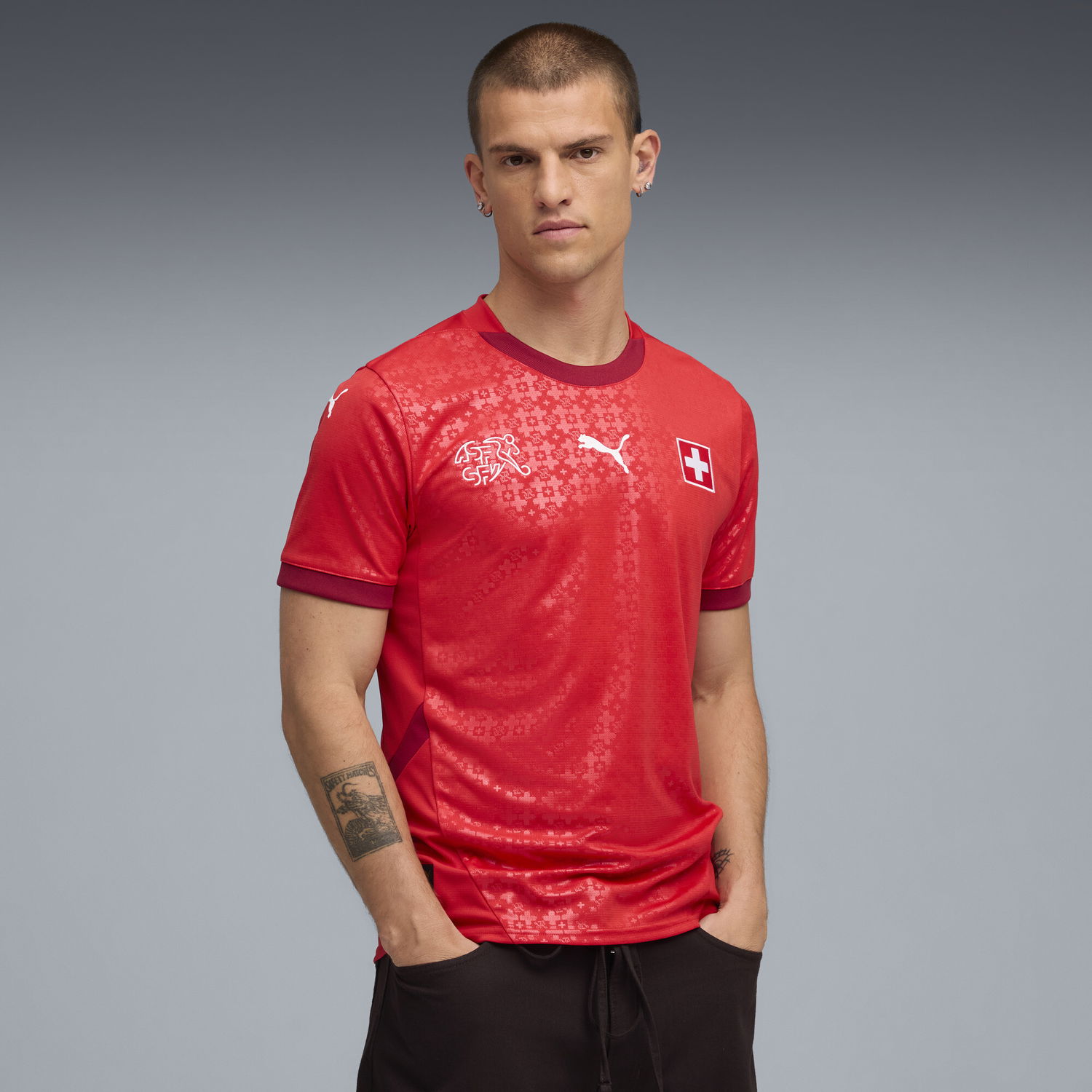 Фланелка Puma Switzerland Women's National Team 2025 Home Jersey Червено | 782182_10, 1