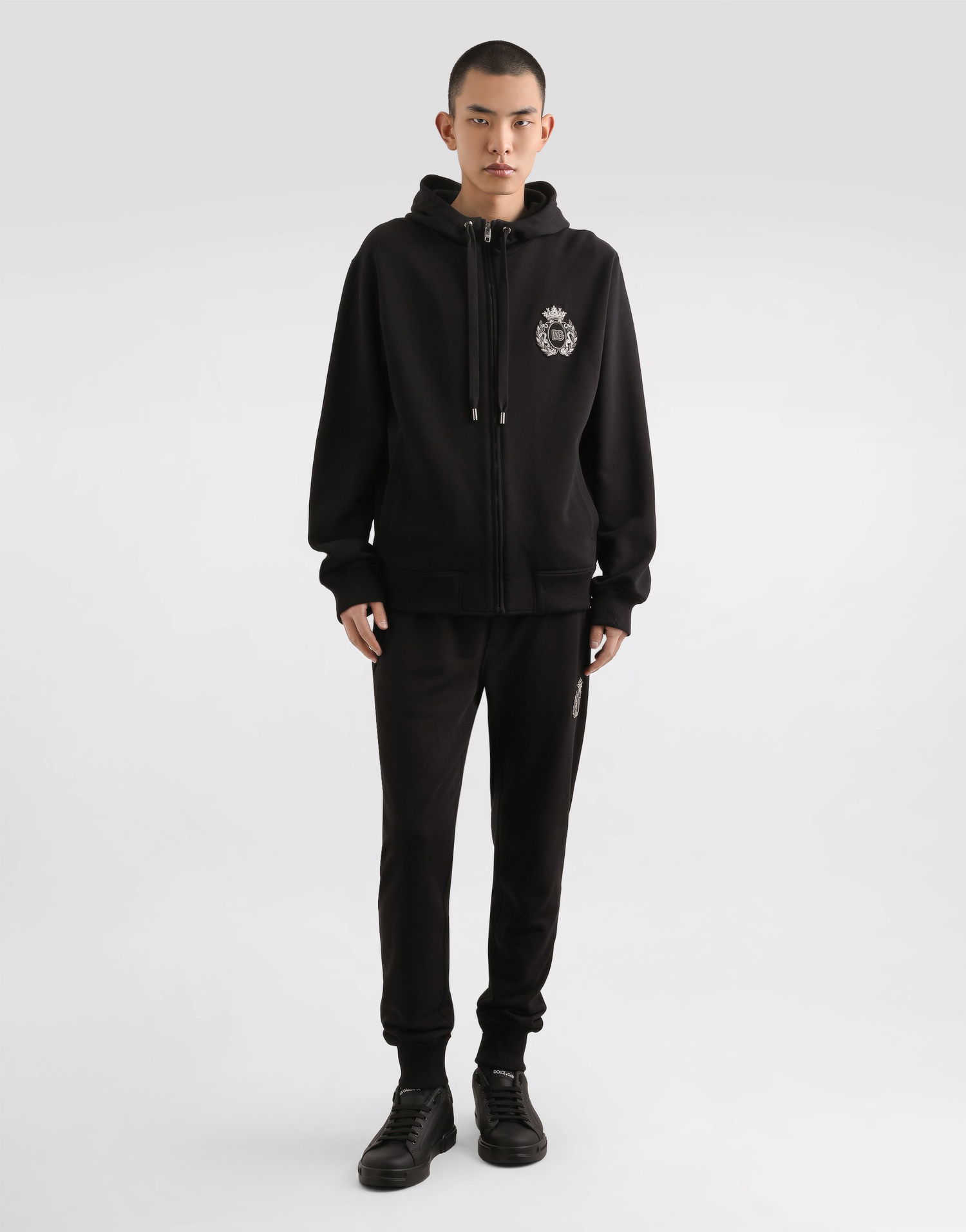 Суитчър Dolce & Gabbana Dolce & Gabbana Heraldic Patch Cotton Hoodie Черно | G9BGDZG7PJ7N0000, 1