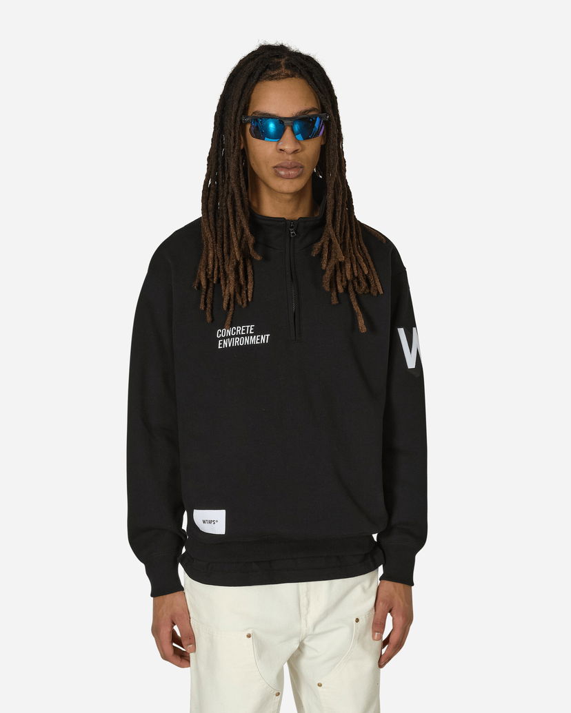 Суитчър WTAPS Depst Half-Zip Sweatshirt Black Черно | 241ATDT-CSM05 BLK