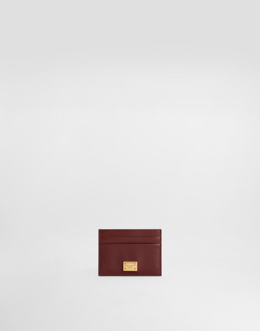 Портфейл Dolce & Gabbana Dolce & Gabbana Plongé Calfskin Card Holder Бургунди | BI0330A9S2580346