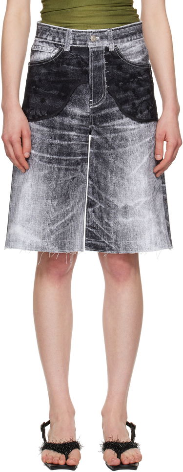 Къси панталони Andersson Bell Andersson Bell Lace Paneled Denim Shorts Сиво | apa794w, 0