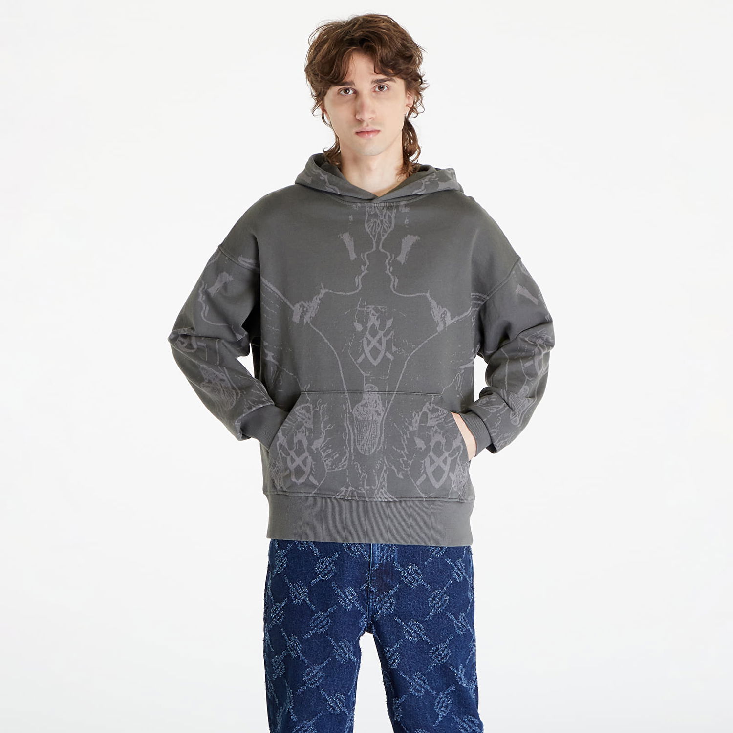 Суитчър DAILY PAPER Secret Rhythm Oversized Hoodie Сиво | 2411005, 0