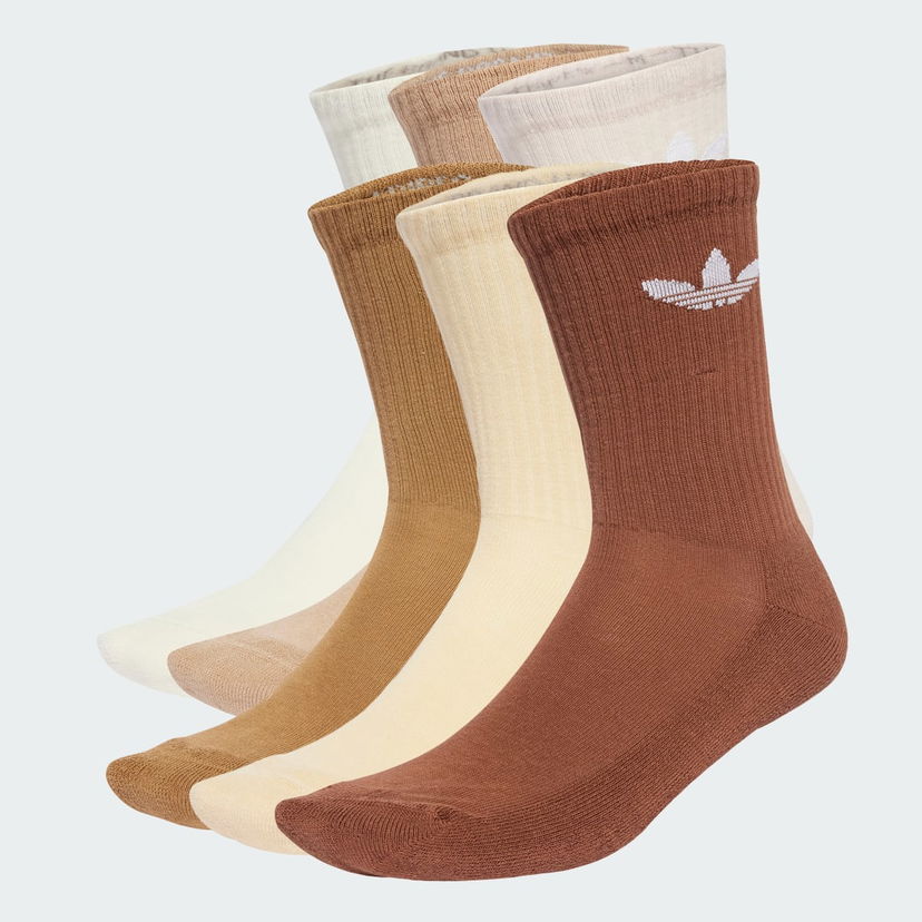 Чорапи adidas Performance Trefoil Cushion Crew Socks - 6 Pairs Кафяво | JY2678