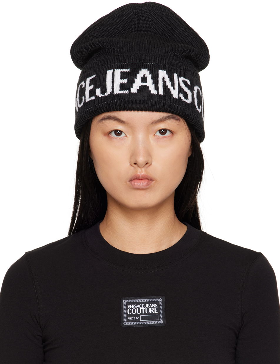 Шапка Versace Jeans Couture Jacquard Beanie Черно | E75VAZK40_EZG020, 0