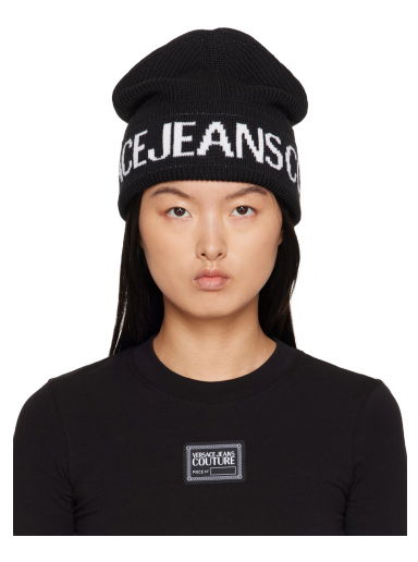 Шапка Versace Jeans Couture Jacquard Beanie Черно | E75VAZK40_EZG020