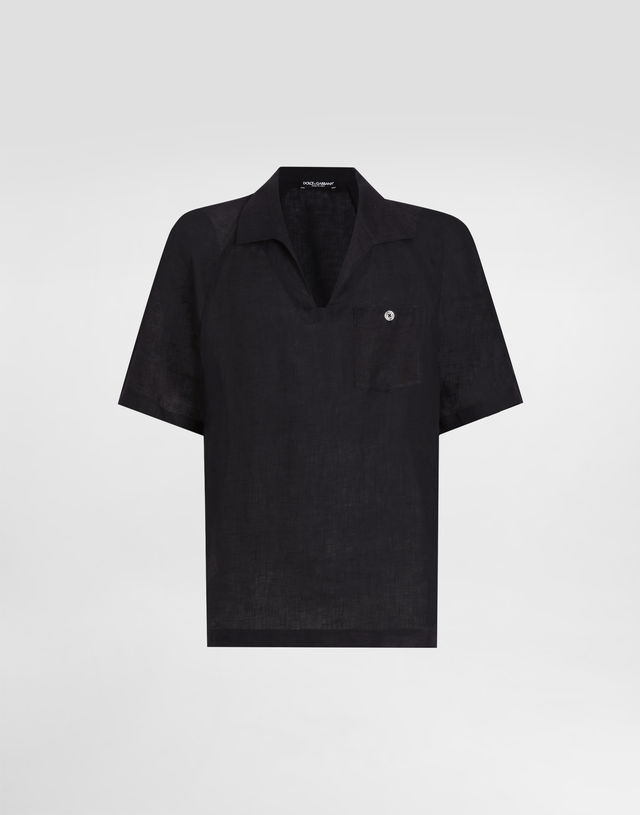 Dolce & Gabbana Men's Short-Sleeved Linen T-Shirt