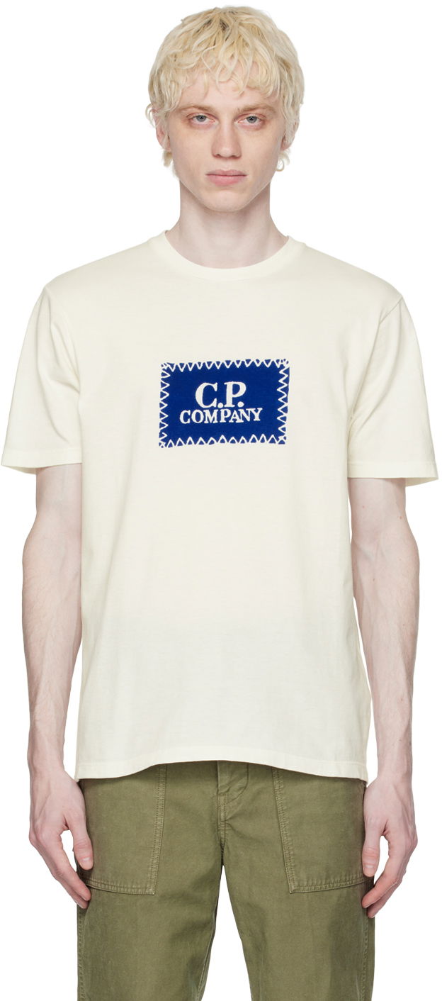 Тениска C.P. Company Crewneck T-Shirt Бяло | 14CMTS351A-005431H, 0