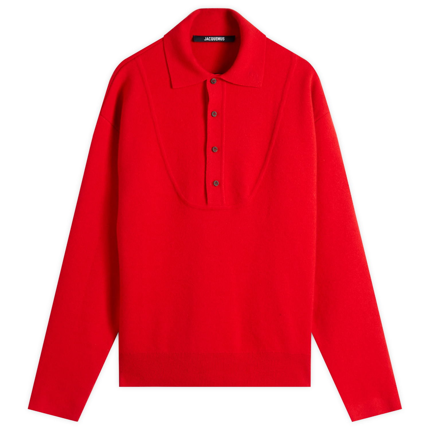 Поло тениска Jacquemus Jacquemus Knitted Polo, Size Large Червено | 25HSWM00609AK00276-470, 1