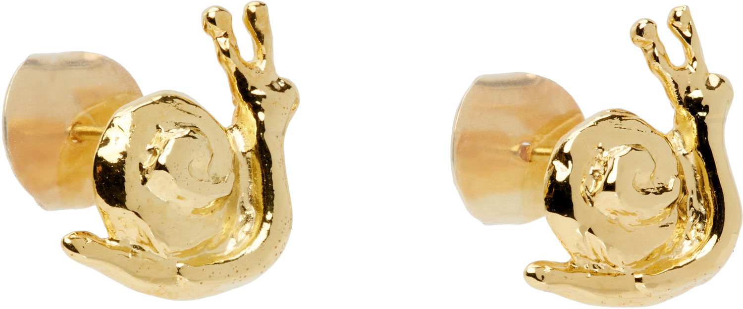 Обеци Chopova Lowena Chopova Lowena Snail Gold Stud Earrings Жълто | 6582, 1
