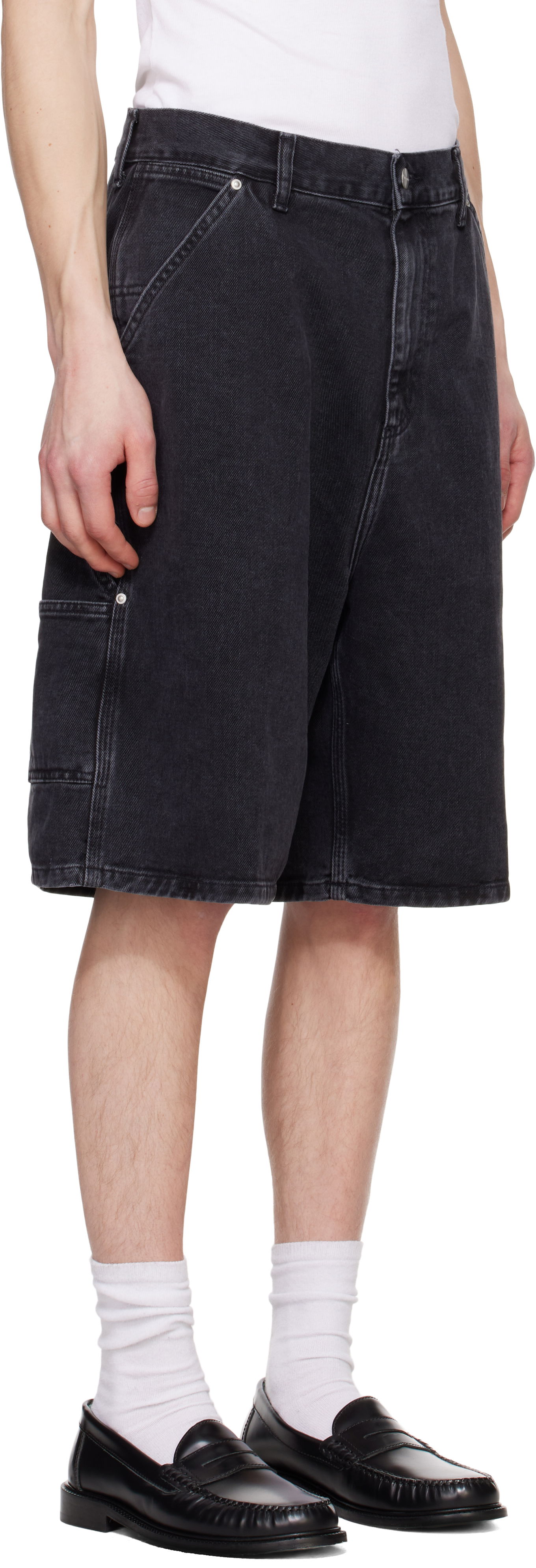 Къси панталони Carhartt WIP Carhartt WIP Rivet Denim Shorts Черно | I034319, 1