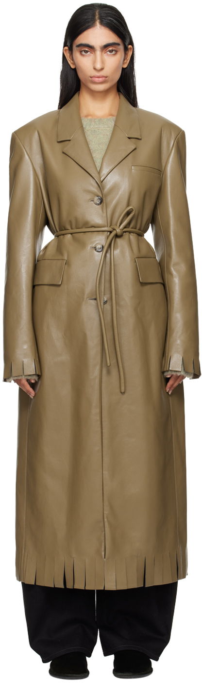 Палта Nanushka Taupe Nikoline Vegan Leather Coat Бежово | NW24PFSG26865, 0
