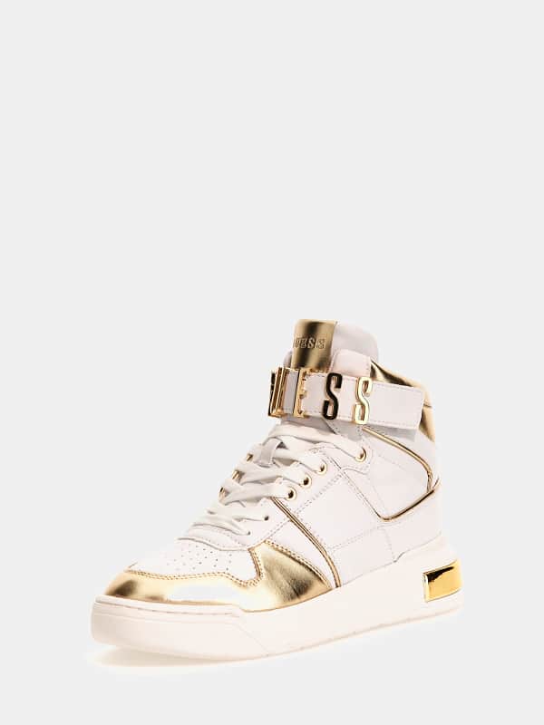Кецове и обувки GUESS Corten Logo High-Top Sneakers Бежово | FL5CTNELE12, 0