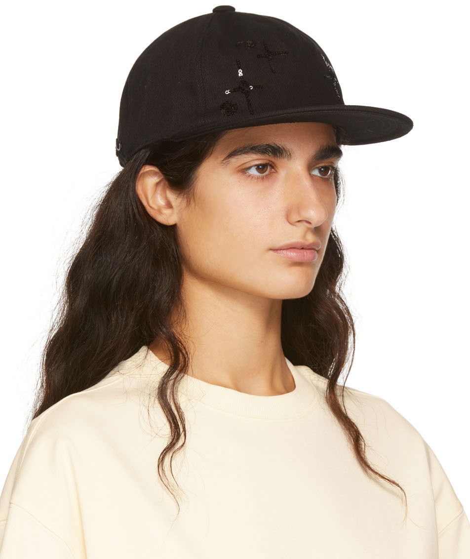 Шапка с козирка We11done Sequin Baseball Cap Черно | WD-AH1-22-404-U-BK, 1