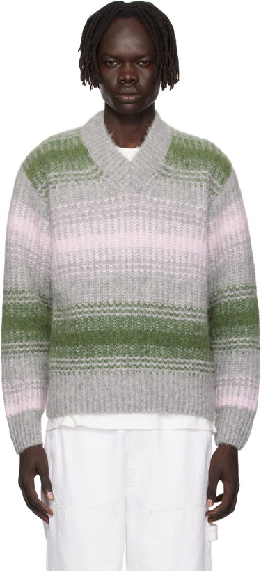 Пуловер KENZO Kenzo Paris 'Speed Stripe' V-Neck Sweater Сиво | FF65PU7423CG, 0