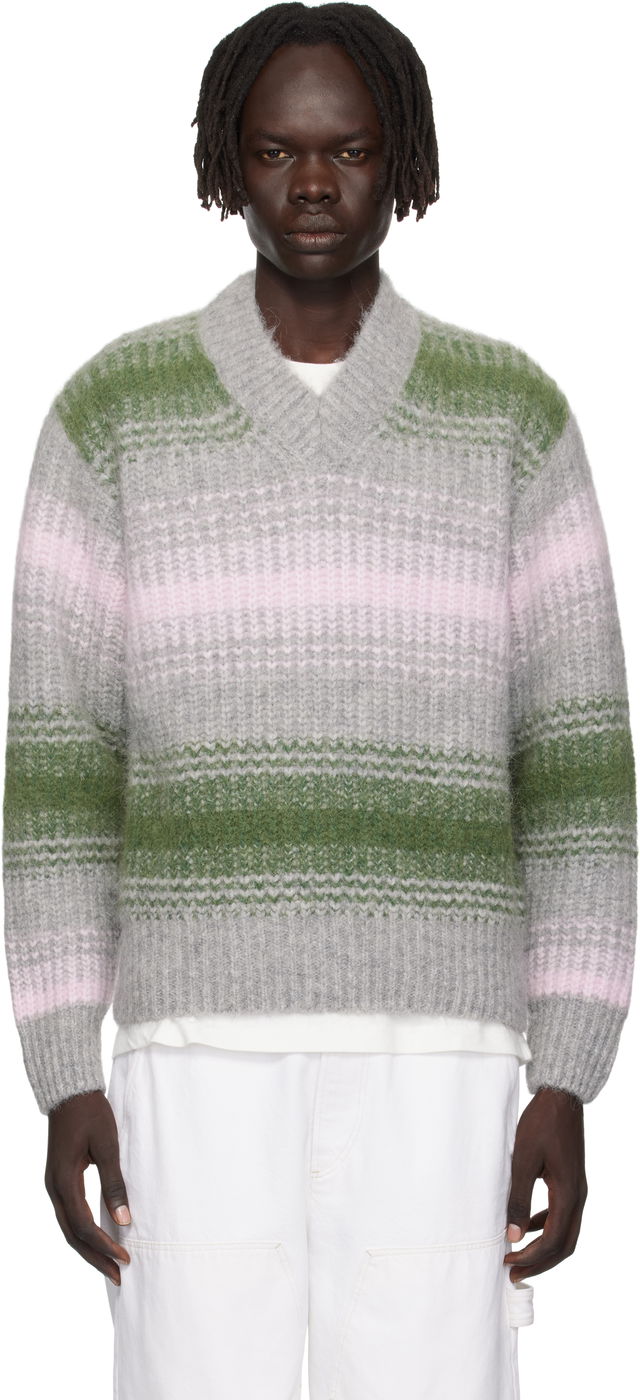 Kenzo Paris 'Speed Stripe' V-Neck Sweater