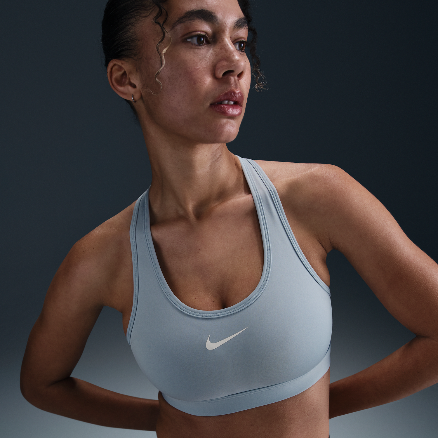 Сутиен Nike Nike Swoosh Medium-Support Padded Sports Bra Синьо | DX6821-441, 0