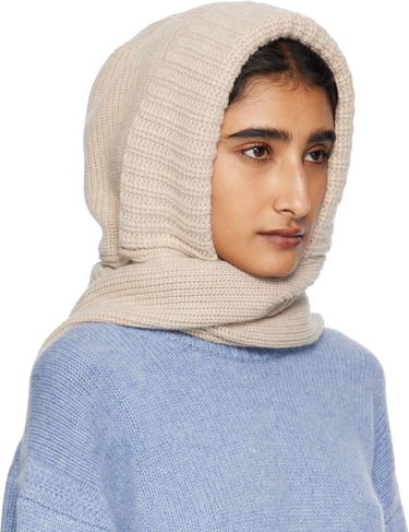 Шал Yves Salomon Yves Salomon Knit Hooded Scarf Бежово | 26W25WAA506XXMACL, 1