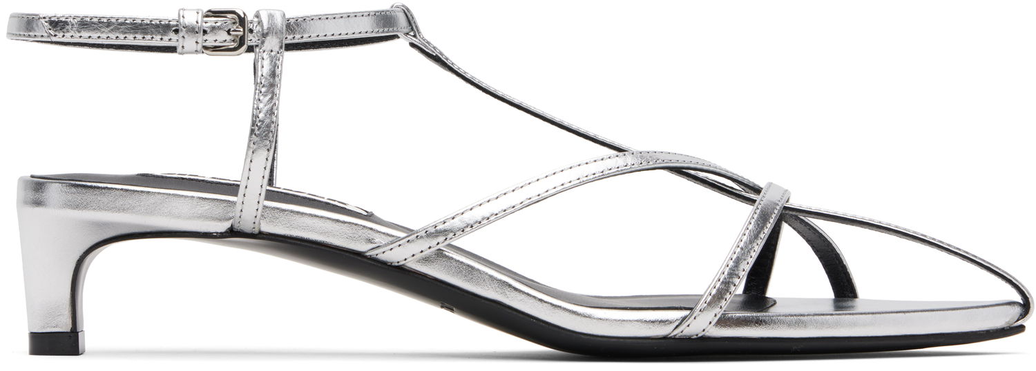 Кецове и обувки Jil Sander Jil Sander Cage Low Heel Sandals Металик | J15WP0129_P4836, 0
