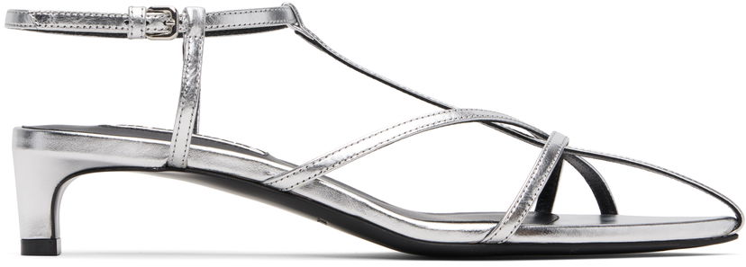 Кецове и обувки Jil Sander Jil Sander Cage Low Heel Sandals Металик | J15WP0129_P4836
