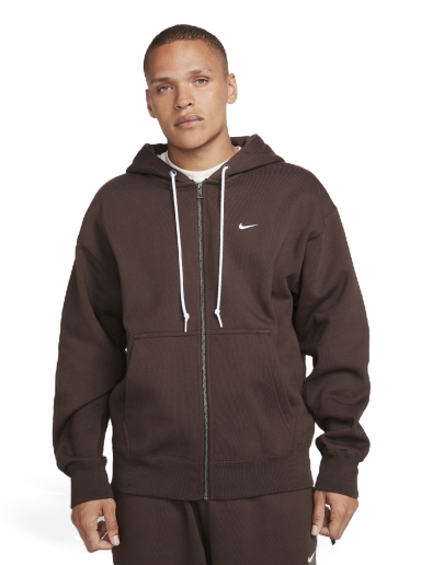 Суитчър Nike Solo Swoosh Full-Zip Hooded Sweatshirt Кафяво | DR0403-237