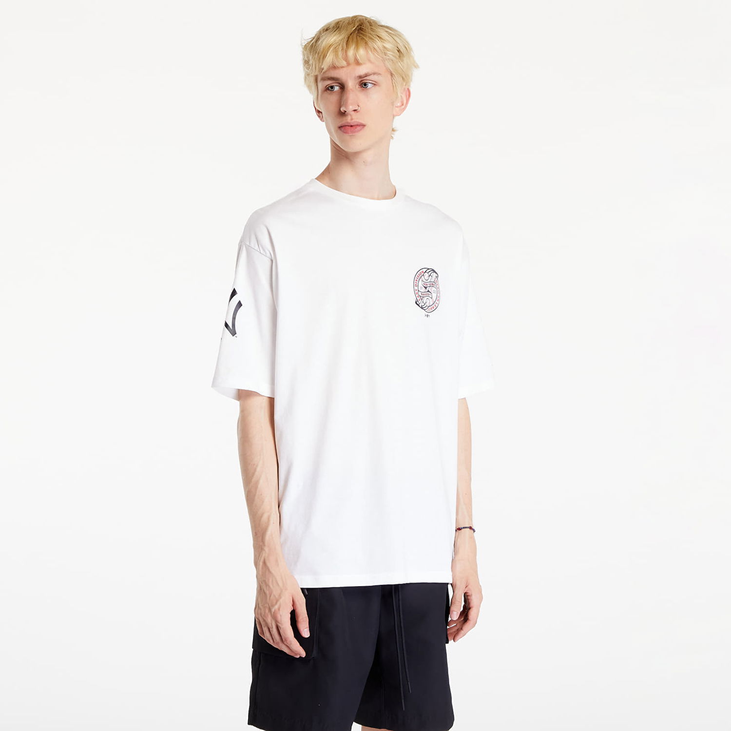 Тениска New Era MLB Graphic OS Tee New York Yankees White/ Navy Бяло | 60502555, 0