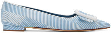 Pокля Manolo Blahnik Manolo Blahnik Maysale Ballerina Flats Синьо | 124-2513-0001, 0