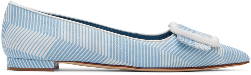 Pокля Manolo Blahnik Manolo Blahnik Maysale Ballerina Flats Синьо | 124-2513-0001