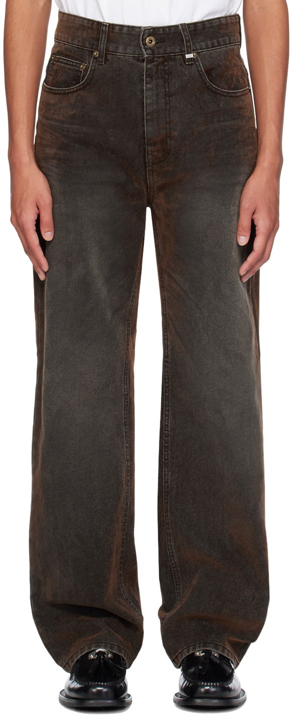 Дънки We11done We11done Flocked Jeans Кафяво | WD-DP2-24-318-M-BK, 0