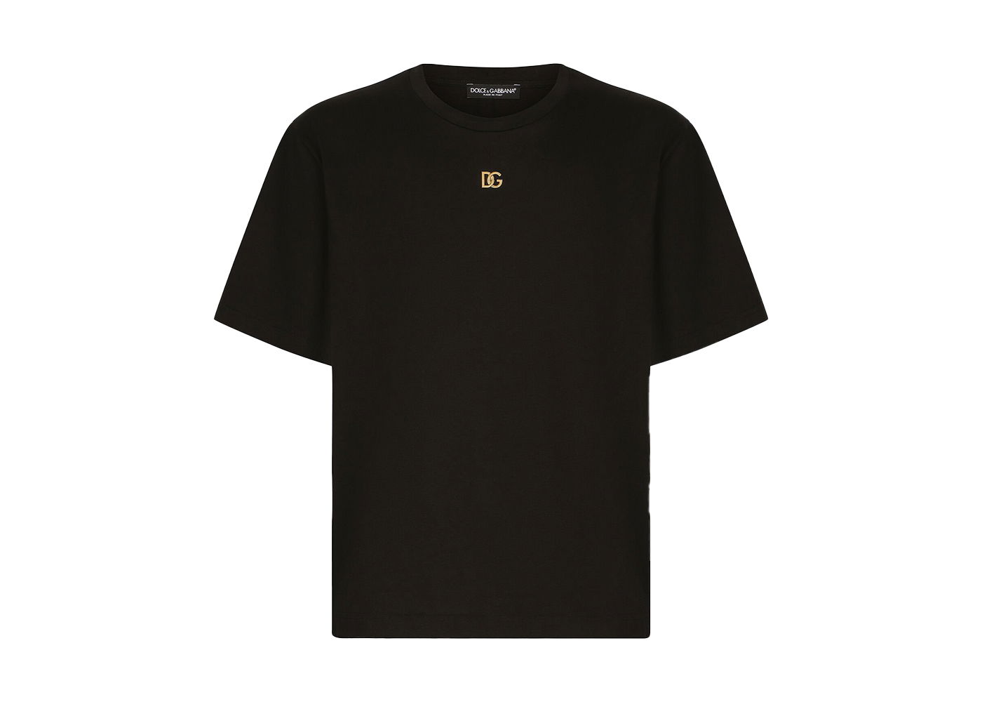 Тениска Dolce & Gabbana Metallic DG Logo Cotton T-Shirt Black/Gold Черно | G8NC5ZG7A0WN0000, 0
