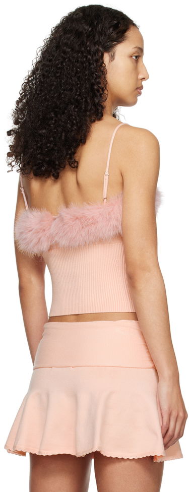 Потник GUIZIO Guizio Feather Trim Knit Camisole Розово | R24602S011, 2