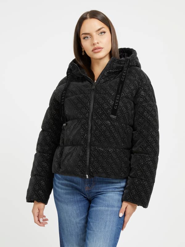 Пухо яке GUESS 4G Logo Черно | W3BL22WFQU0, 0