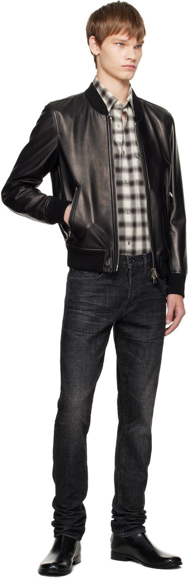 Яке бомбър Tom Ford TOM FORD Shiny Nappa Plonge Leather Bomber Jacket Черно | LBS029-LMN029, 3