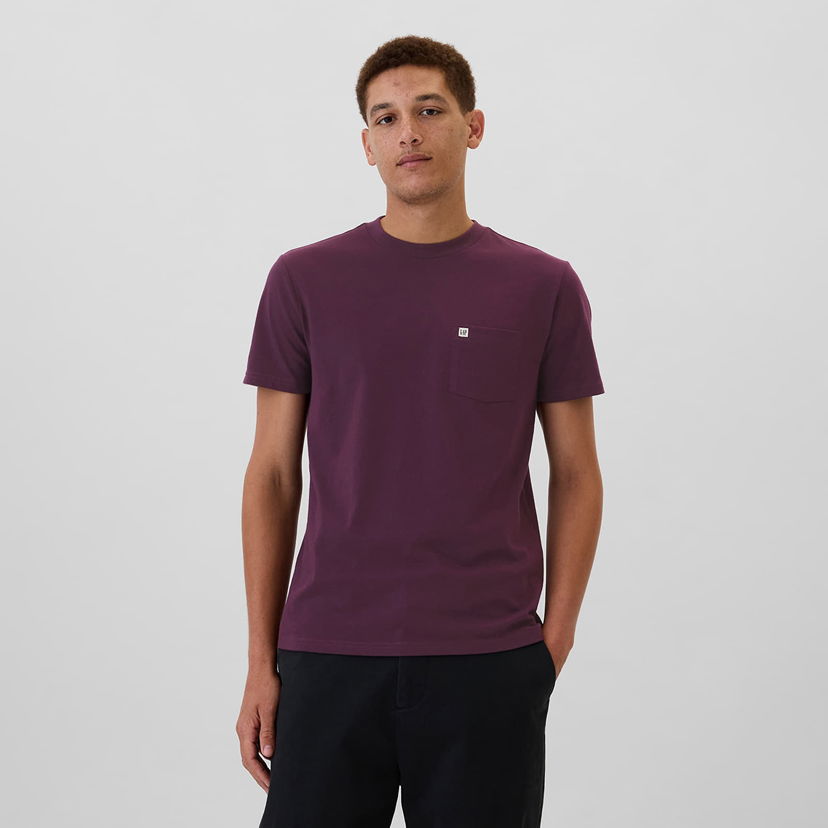 Тениска GAP T-shirt Logo Pocket Tee Purple Ray L Бургунди | 857901-10