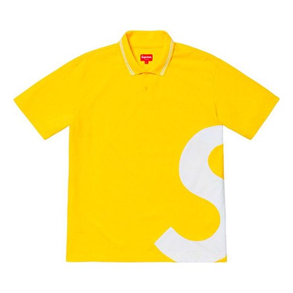Поло тениска Supreme S Logo Polo Shirt Жълто | SUP-SS19-10390
