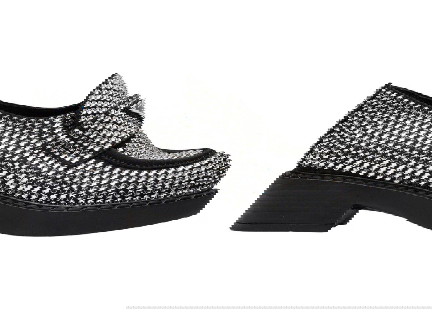 Кецове и обувки Prada 50mm Crystal Loafer 'Black Satin' Металик | 1D752M_2AWL_F0T7O_F_B050, 0