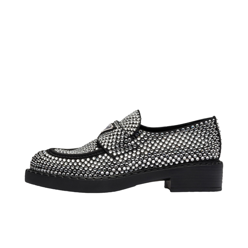 Кецове и обувки Prada 50mm Crystal Loafer 'Black Satin' Металик | 1D752M_2AWL_F0T7O_F_B050