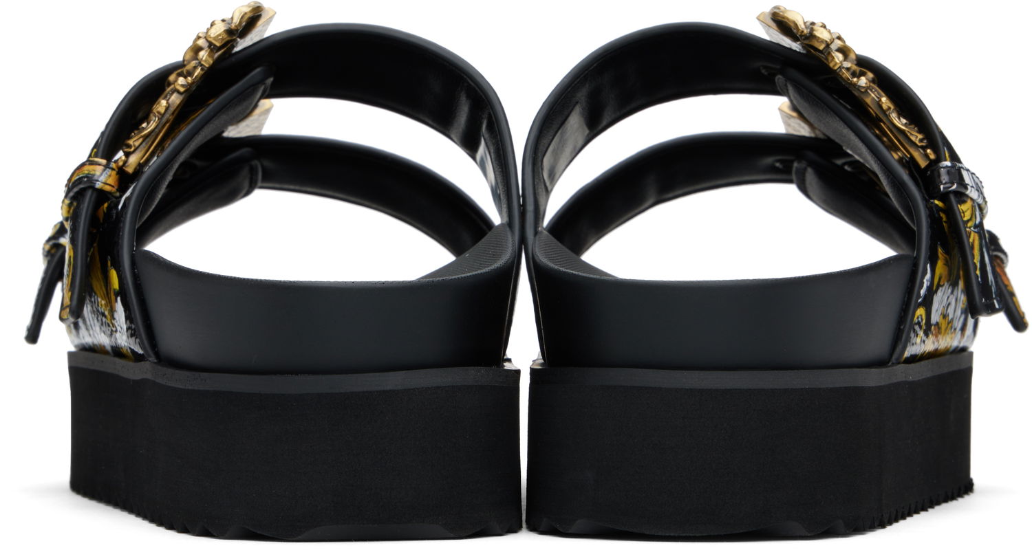 Кецове и обувки Versace Versace Jeans Couture Outline Barocco Arizona Sandals Черно | E78VA3SM1_EZS366, 1