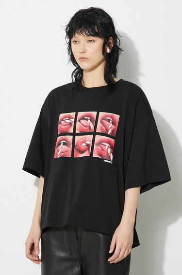 Тениска Fiorucci Fiorucci Mouth Print Padded T-Shirt Черно | M01FPTSH105CJ01BK01, 3