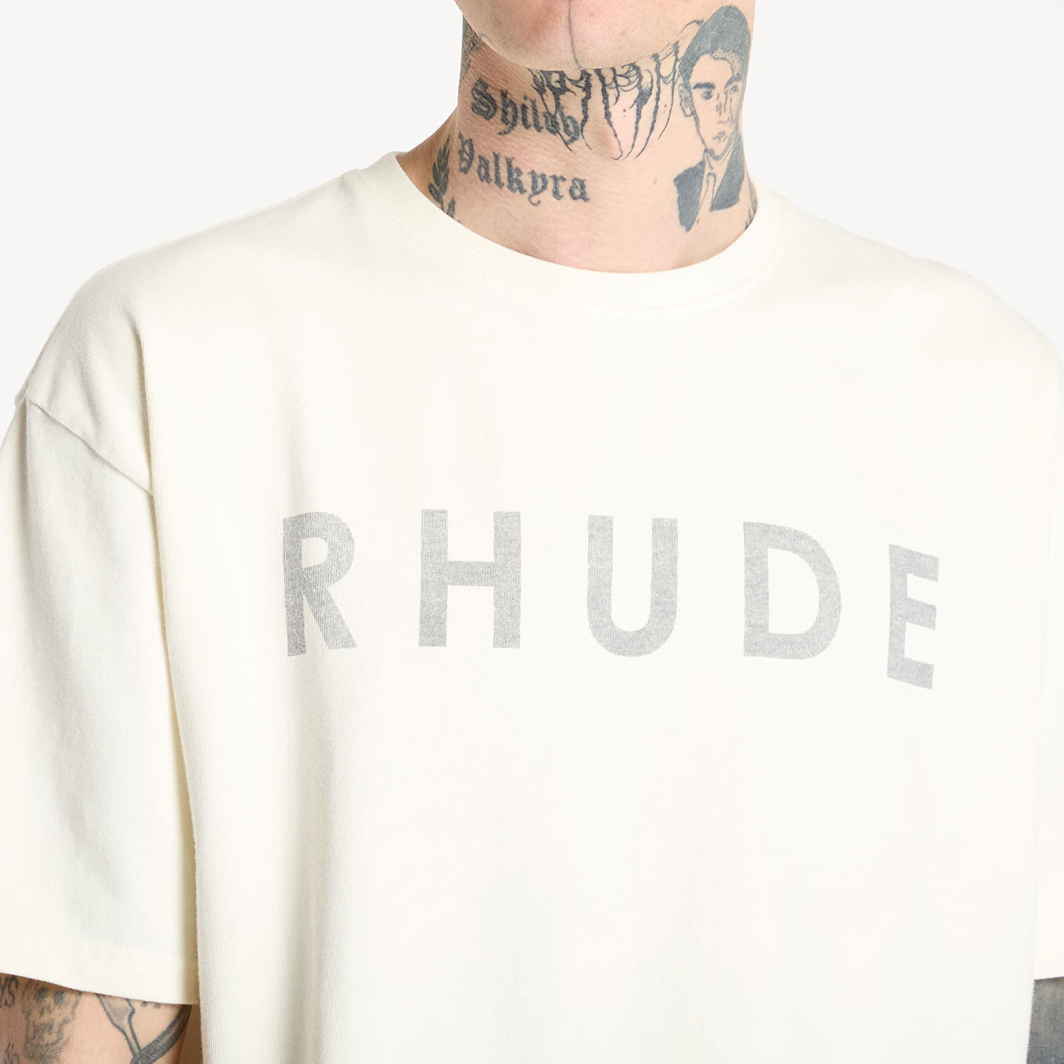 Тениска Rhude Rhude Distressed Logo T-Shirt Бежово | RHSS25TT230120241, 1